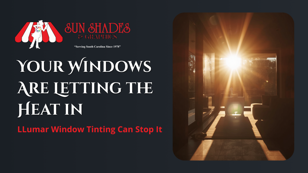 Intense light and heat shining through a large untreated living room window.